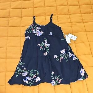 Girls O'Neill Black Floral Dress sz Medium 8-10